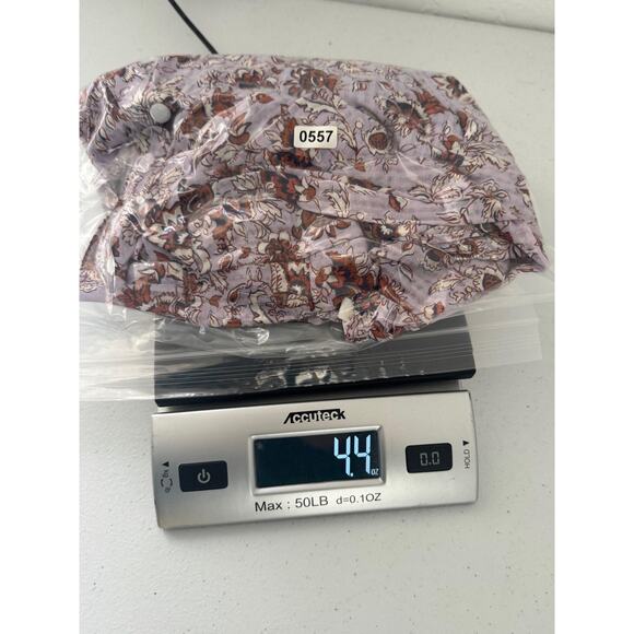 Veronica Beard Shirt Womens Medium Purple Floral Ruffle Long Sleeve Blouse - Picture 13 of 14